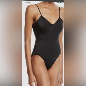 NWT Norma Kamali $125 Wonder Woman Mio black swimsuit size L
